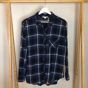 Beachlunchlounge Navy Elliot Flannel Top